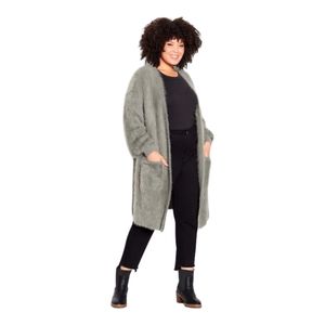 EVANS SUPER SOFT Melani Fluffy Cardigan  moss green Size 14